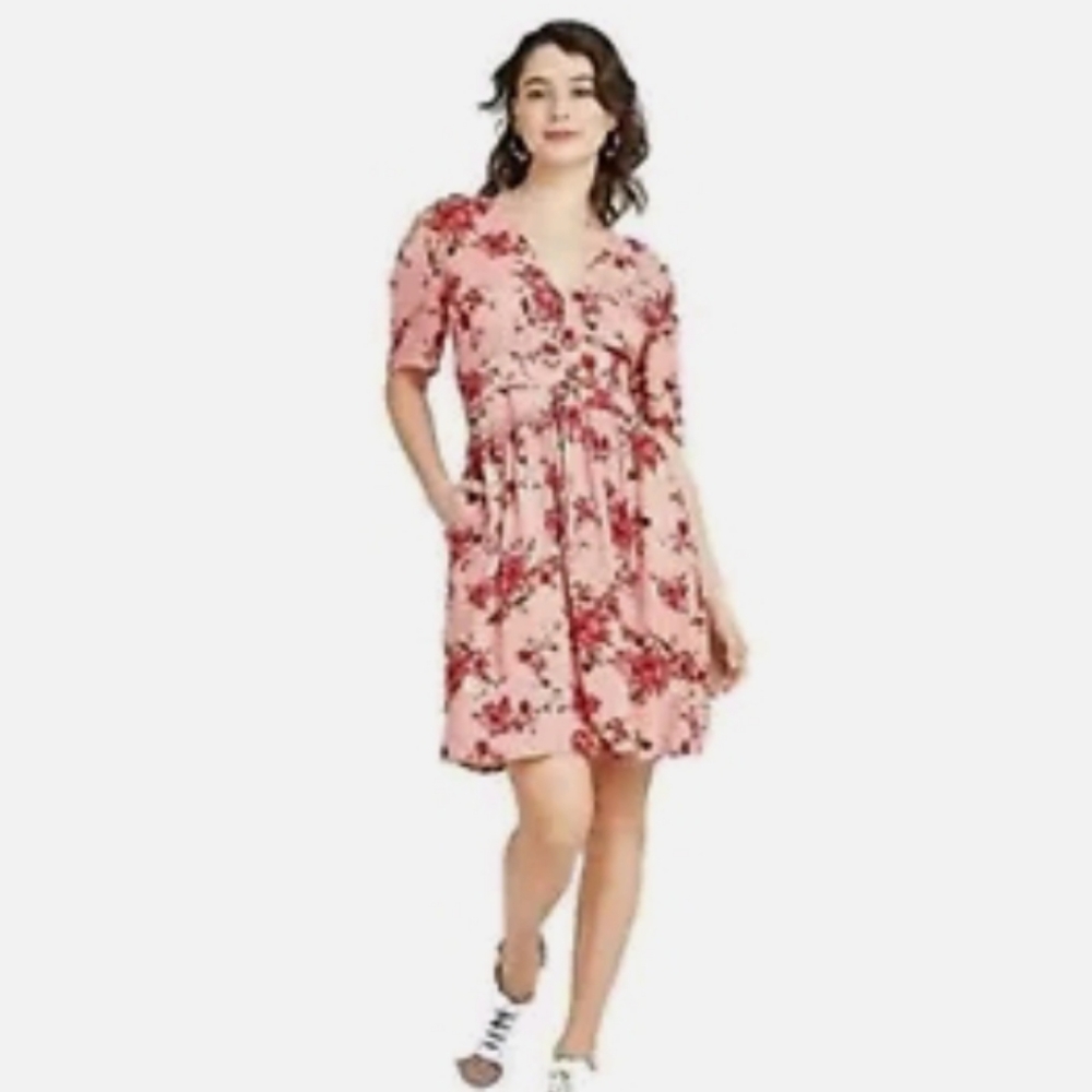New Fashion On Earth Retro Floral Button Up Dress